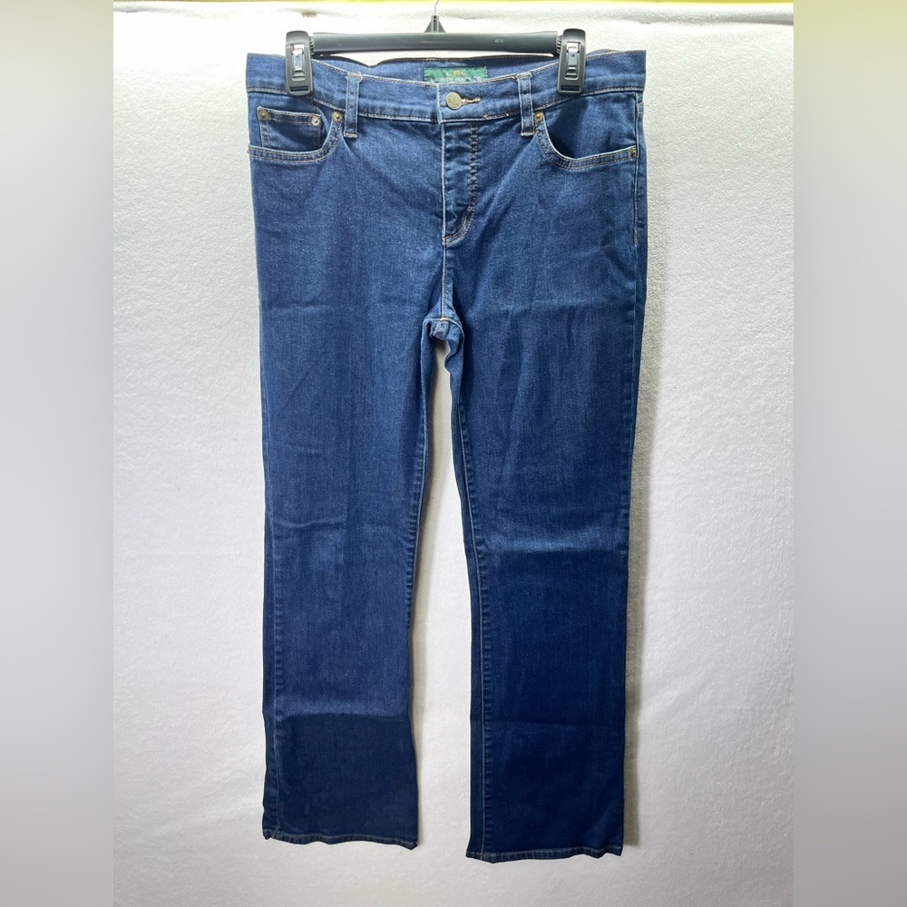 Lauren Ralph Lauren Classic Bootcut Jeans Womens 6 Blue Denim Stretch Comfy 2537